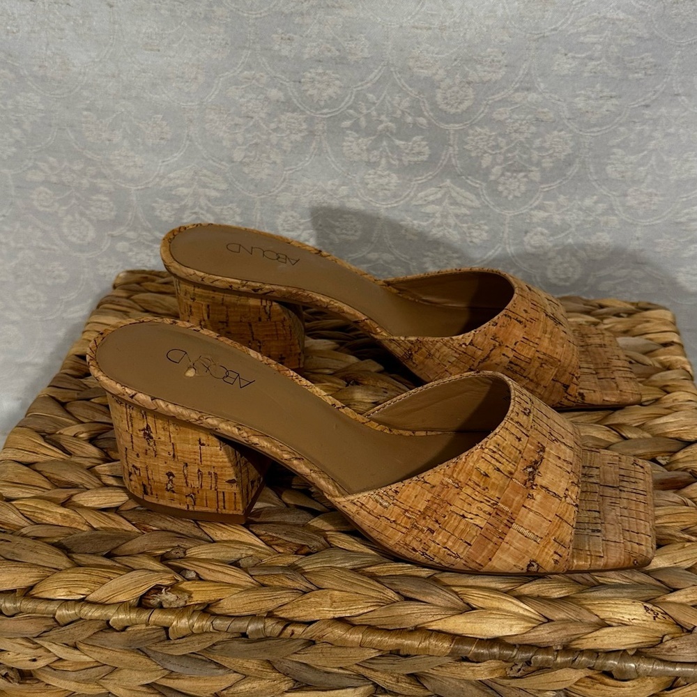 Abound Cork Block Heel Mules Sandals Women’s Size 6.5 - Picture 5 of 6